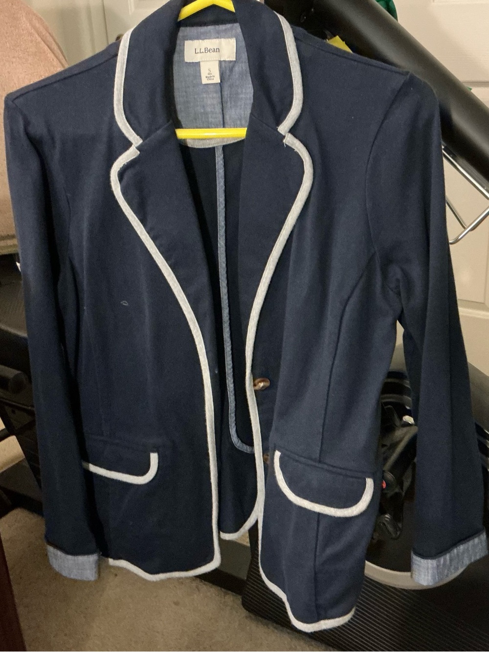 L.L. Bean Navy Blazer with White Trim